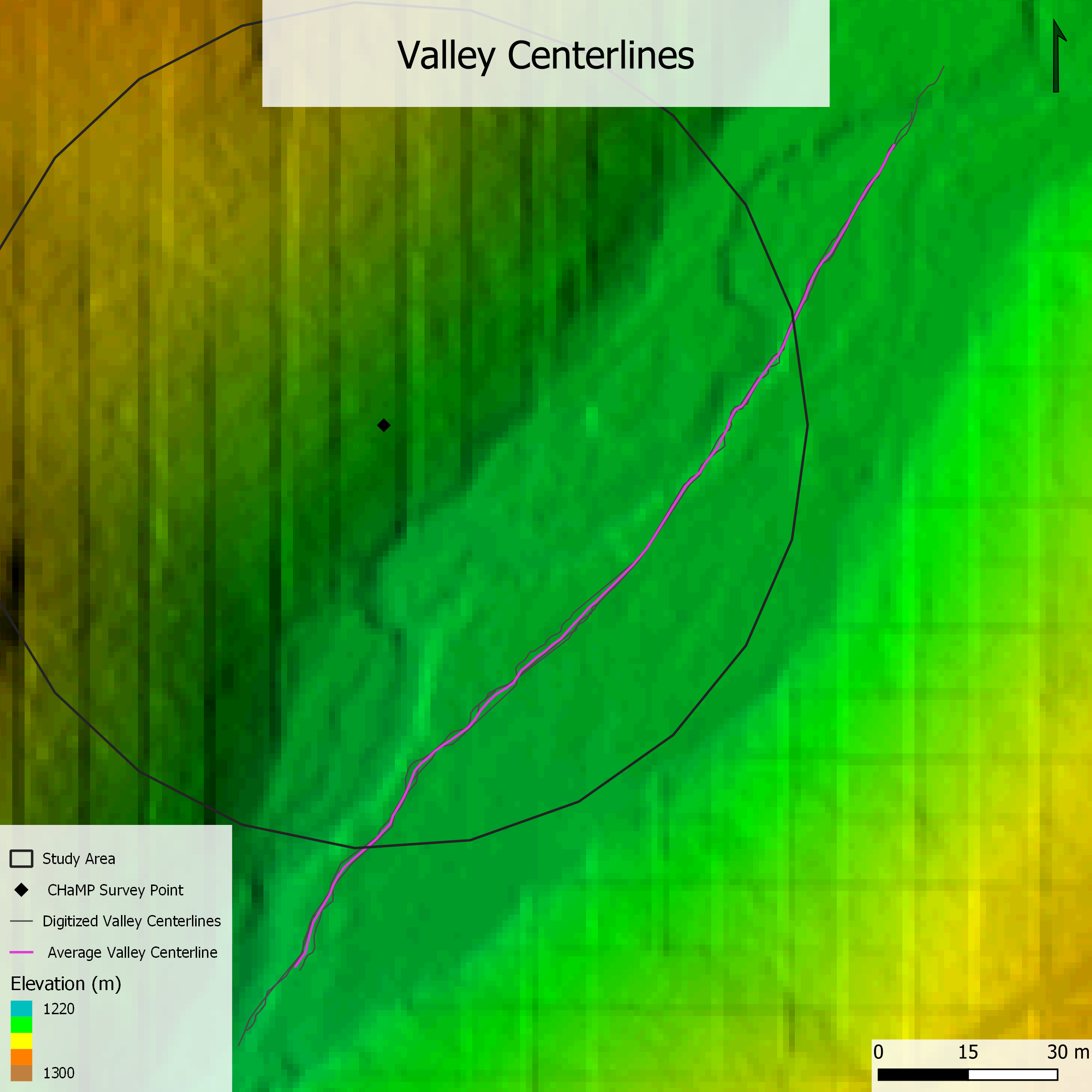 Raw valley centerlines